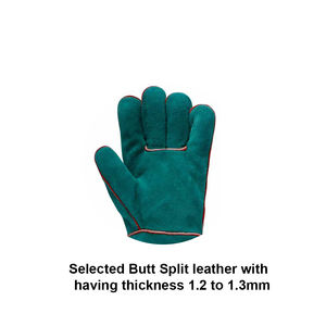 Custom 10 Inch Green Premium Quality Split Leather Safety Gloves Heat & Flame Resistance Short Cuff <b>Welder</b> Welding Work Gloves - Product Image 2
