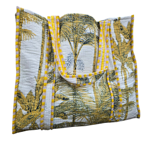 Sac fourre-tout en coton imprimé à la main pour femmes, sac fourre-tout pour le shopping, sac à bandoulière pour femmes - Product Image 1