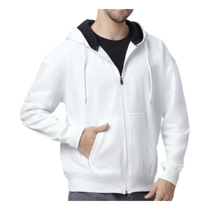 Sweat-shirts à capuche zippés décontractés en molleton 100 % coton pour hommes, personnalisables avec logo, style streetwear d'hiver, fabrication OEM/ODM au Pakistan pour les commandes en gros - Product Image 3