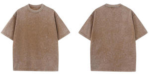 2025 conception personnalisée plaine hommes surdimensionné poids lourd t-shirt coton Vintage lavage t-shirts lavés unisexe - Product Image 3