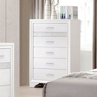 Ensembles de chambre à coucher modernes et simples en bois massif Sania avec finition blanche