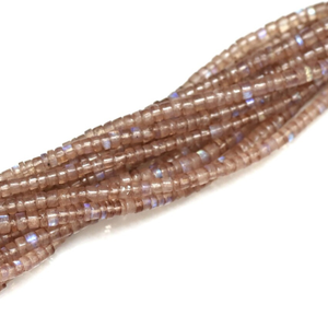 Cuentas Heishi de Piedra Lunar Arcoíris Marrón Natural Brillante, Forma de Neumático Liso, 15 Pulgadas, Cuentas de Piedra Lunar Marrón en Forma de Rueda al por Mayor - Product Image 3