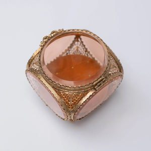 Caja biselada de cristal transparente de latón puro Vintage recién llegado acabado en oro tamaño personalizado diseño atractivo joyería baratija anillo recuerdo - Product Image 6