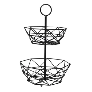 Tazón para servir frutas de Metal negro con diseño de mediados de siglo, Hotel de lujo y restaurante decorativo para el hogar, uso para bodas al por mayor - Product Image 4
