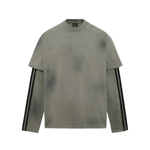 Camisetas de doble capa para hombre Ropa de moda cómoda personalizable con logotipo y diseño Camisetas de manga doble - Product Image 4