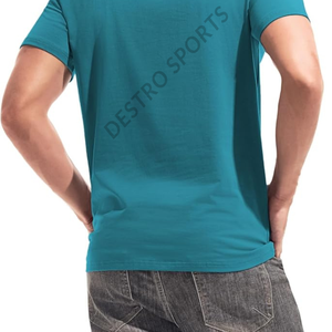 T-shirts formels pour hommes 100 % coton de qualité supérieure avec logo et couleur personnalisés, manches courtes, col rond, tissu peigné anti-boulochage - Product Image 2