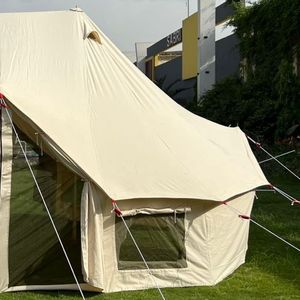 เต็นท์ระฆังจักรพรรดิ100% ผ้าใบผ้าฝ้ายกันน้ำที่ดีที่สุดสำหรับการตั้งแคมป์กลางแจ้งหรูหราสไตล์พรรค6X4M - Product Image 4