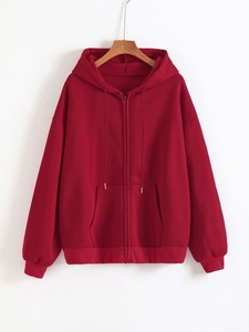Sudadera con capucha con cremallera Lisa para mujer Sudadera con capucha estampada con Personalización completa para mujer con cremallera - Product Image 5