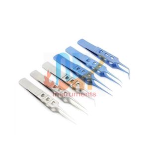 Micro pinzas con mango plano oftálmico OMI, instrumentos de cirugía, herramientas para suministro de atención médica - Product Image 2