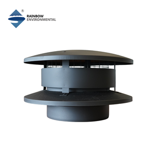 Capot <span class=keywords><strong>de</strong></span> cheminée moderne rond en acier inoxydable anti-courant d'air, protection haute performance contre le vent pour foyer à double paroi, certifié CE - Product Image 1