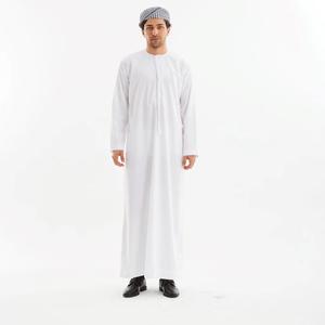 Thobe Jubba Abaya Robe pour homme de haute qualité respirante à col rond 2025, dernier style saoudien, kaftan arabe, robe islamique pour hommes musulmans - Product Image 1