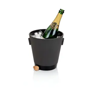 Zwarte Kleur Premium Ijsemmer Voor Luxe Bierflessen En Vine Chiller Bar En Hotels Wijnstok Koeler Drankbakken