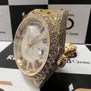 Reloj de Acero Inoxidable con Moissanita VVS, Movimiento Automático ETA, Lujoso, Hecho a Mano, Completamente Cubierto de Diamantes, Estilo Hip Hop, Unisex - Product Image 5