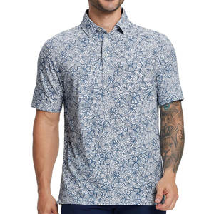 Polo de golf de haute qualité pour hommes pour le printemps et l'été affaires décontracté Sport mèche à manches courtes tissu tricoté - Product Image 2