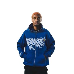 OEM nueva moda 100% algodón pesado de gran tamaño ajuste Puff impresión carta completa cremallera Sudadera con capucha personalizada para Hombre Sudaderas con capucha y sudaderas - Product Image 1