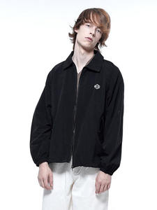 Veste en nylon imperméable avec logo personnalisé à la mode pour hommes, vestes à capuche 100% coton, coupe-vent zippé, applique, fermeture éclair extérieure - Product Image 4