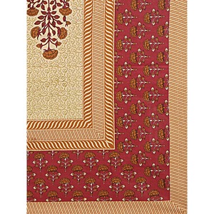 Parure de lit Super King en coton 100% (240 fils/cm²) motif floral bordeaux avec 2 taies d'oreiller, options 3/4/6 pièces, caractéristique du couvre-lit pour la maison - Product Image 5