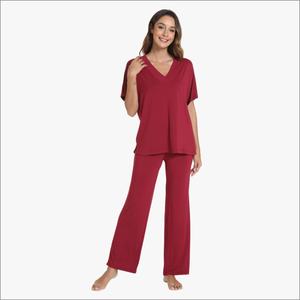 Luxury Modal Bamboo <b>Women's</b> Pajamas Short Sleeves Long Pants Loungewear <b>Pyjamas</b> <b>Woman</b> Sleepwear - Product Image 1