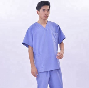 Uniformes de utilidad modernos conjuntos con camisa de manga corta y cuello alto fuerte para uso rutinario en hospitales - Product Image 1