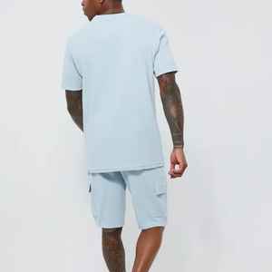 Conjunto corto de verano con logotipo personalizado de alta calidad, última moda, ropa deportiva, camisa, conjunto corto para hombre, conjunto corto de lavado ácido para hombre - Product Image 6