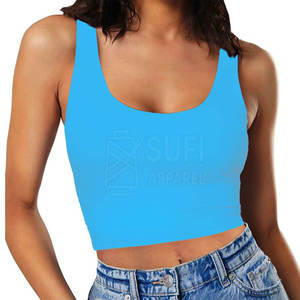 New Trendy Fashion Breathable Knitted Front <b>Sleeveless</b> Casual Summer Gym Yoga <b>Women</b> Crop <b>Tank</b> <b>Top</b> in Reasonable Price - Product Image 1