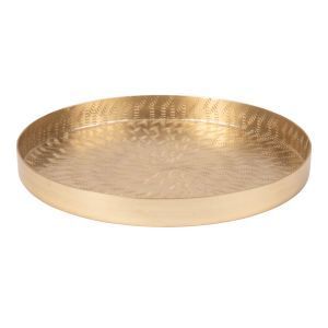 Plateau de service en cuivre martelé de qualité supérieure, plateau en métal fer forgé multifonction, design élégant pour la maison, la cuisine - Product Image 2