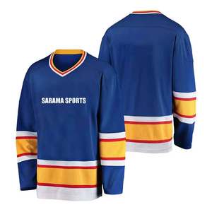 Maillot de hockey de couleur personnalisée pour vêtements de sport avec numéro 100% Maillot de hockey sur glace imprimé personnalisé respirant en polyester - Product Image 3
