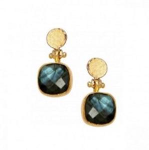 New Arrival Labradorite Gemstone 925 Sterling Silver Round <b>and</b> <b>Cushion</b> Shape Earrings - Product Image 1