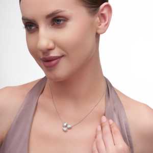 Collier camée en diamant Aurora de 2,84 carats d'inspiration vintage pour femmes en or blanc 14 carats, bijoux de laboratoire - Product Image 3