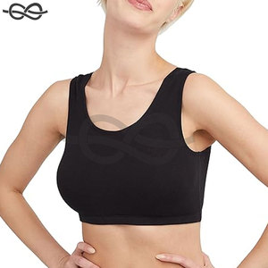 Soutien-gorge de sport de fitness élégant et confortable pour femmes, col rond, bralette en coton, haut court, vêtements et superpositions - Product Image 2