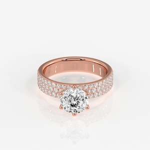 แหวนทอง18K ประดับเพชรแบบสามชั้นสไตล์ปลูกทำจากโปรตุเกส - Product Image 6