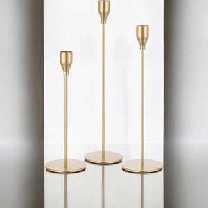 Premium Gold Metal Candle Holders Handcrafted Modern Slim Design for Luxury Wedding Dining <b>Table</b> Interior Decor <b>Tall</b> Shape - Product Image 1