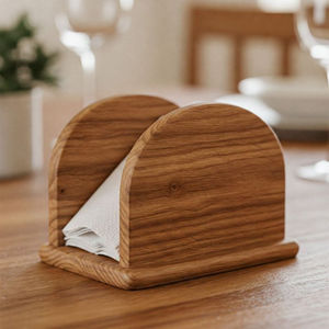 Porte-serviettes en bois d'acacia de la plus grande qualité pour la décoration de table Distributeur de serviettes sur pied en bois Fourniture d'hôtel au prix de gros - Product Image 2