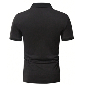 Couleur noire bonne vente hommes vêtements de rue Service OEM meilleur dernier imprimé coton tricot grande taille polo pour hommes - Product Image 2