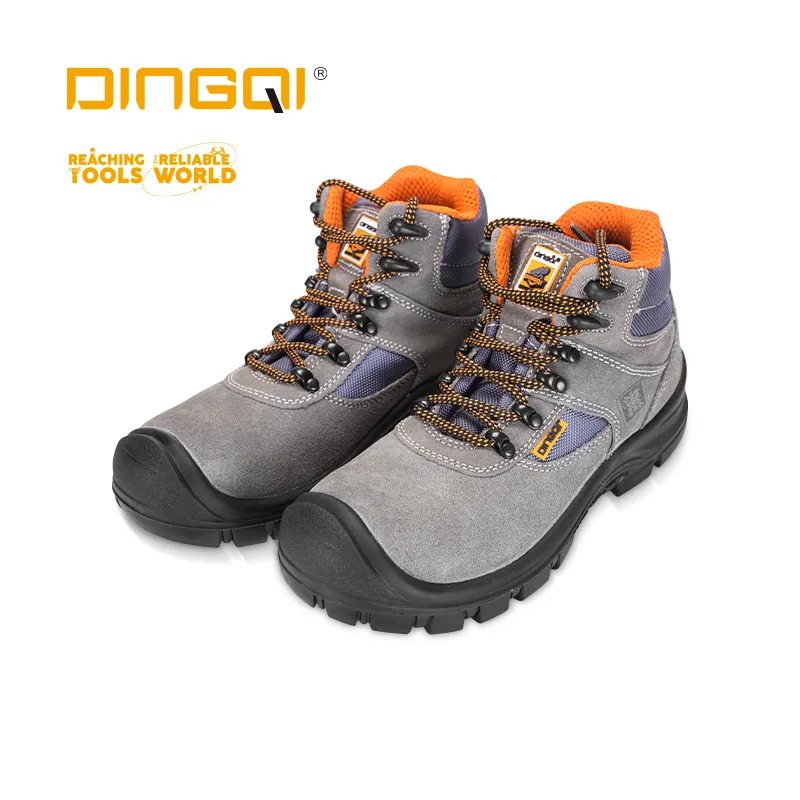 DingQi High quality Factory PU Safety grey Anti-Static Work Boots Labor Safety Shoes for Men