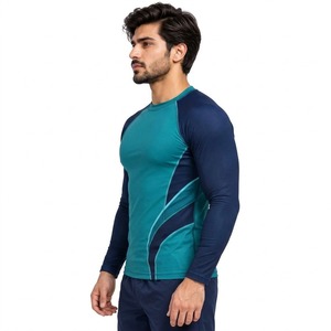 Vêtements de sport, entraînement, fitness, course à pied, cyclisme, surf, gym, activités, chemise de compression athlétique à manches longues pour hommes - Product Image 4