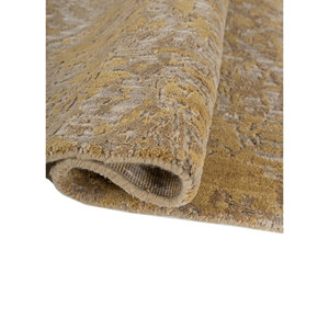 Alfombra Clásica del Lejano Oriente Tejida a Mano con Lana, Bambú y Seda, Color Beige Marrón, con Medallón Rectangular, para el Hogar, Pasillo, Dormitorio, 10 mm, Esk-1584(Fr) - Product Image 2