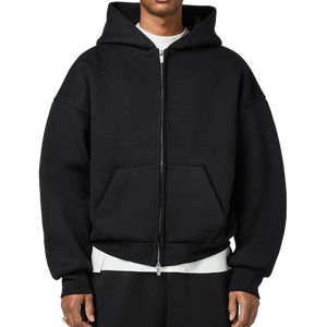 2025 ensemble pour hommes personnalisé fermeture éclair 100% coton respirant col entonnoir à capuche joggeurs deux pièces survêtement ensemble survêtements pour hommes - Product Image 2
