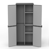 Supports de rangement en plastique multifonctionnels Mongardi gris clair à trois niveaux, écologiques, durables et non pliables pour garage