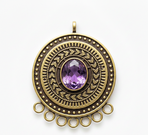 Rudra Gems - Colgante de Mandala de Plata de Ley 925 de Alta Calidad Hecho a Medida, Cadena de Eslabones de Lujo, Chapado en Oro Rosa para Hombre, 6 g, Regalo - Product Image 2