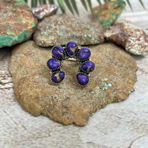 Handmade Natural Purple Dahlia Turquoise <b>925</b> Sterling <b>Silver</b> Adjustable Fine Jewelry <b>Ring</b> Unique Statement Jewelry For Women - Product Image 1