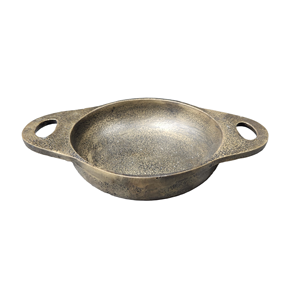 Bol en métal personnalisé Super Standard Ustensiles de cuisine écologiques fabriqués à la main Serveur de nourriture raisonnable avec poignées - Product Image 1