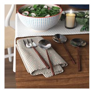 Nuevo juego de cubiertos brillantes personalizados de plata Premium de doble tono de 5 cubiertos de acero con espejo de diseño moderno - Product Image 1