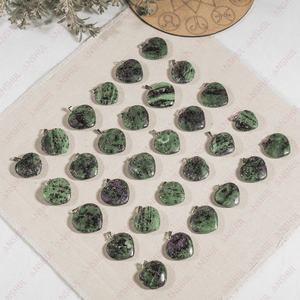 Pendentifs en forme de cœur en zoisite <span class=keywords><strong>rubis</strong></span> de qualité supérieure, grade AAA, magnifiques et intemporels, unisexes, à prix bas - Product Image 4