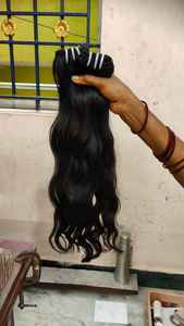 Cabello Humano Virgen Remy Liso y Rizado, Mechones Individuales, 30 Pulgadas de Largo Estirado, Cutícula Alineada - Product Image 2