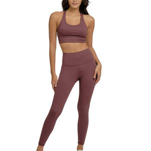 Ensemble de yoga pour femmes le plus vendu, vêtements de sport de qualité supérieure, legging et short 2 pièces, uni, décontracté, en toile, skinny - Product Image 1