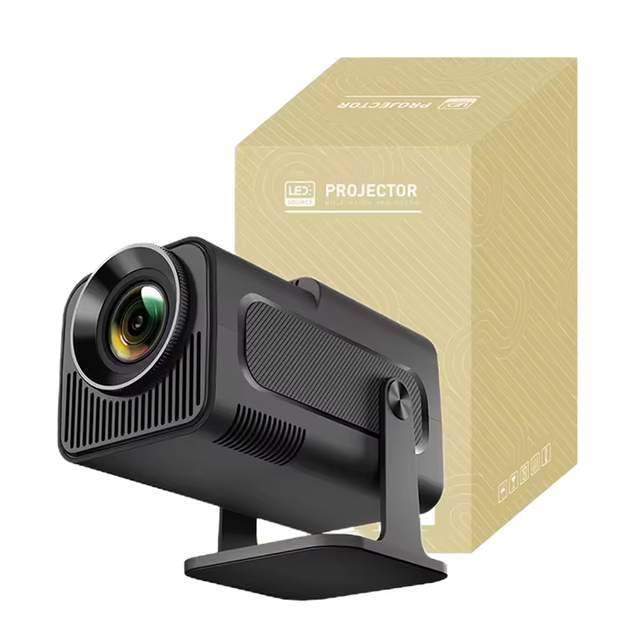 Lonnst Portable 4k 3D LED Auto Focus Lens Mini Mobile Phone Projector Android 11 Operating Built-In Internet Speakers White