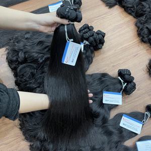 Paquet de trame de cheveux humains vietnamiens bruts de qualité supérieure 100% nouvelles extensions non transformées aux extrémités teintes à double tirage de Thanh An Hair - Product Image 1