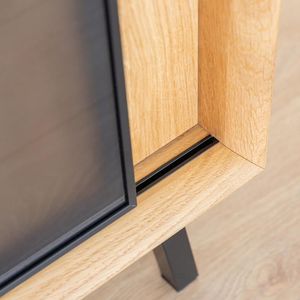 Meuble TV moderne en bois de manguier massif avec portes coulissantes, mobilier de salon contemporain de haute qualité, 10 pièces - Product Image 4