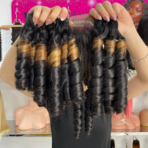 Pelo de trama rizado para dedos, 3 mechones de encaje con cierre 2By6, estándar Premium 100%, cabello humano rizado crudo sin procesar, la mejor calidad - Product Image 2